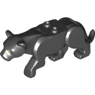 Animal, Big Cat, Panther with 2 Studs, Green Eyes Print / Black