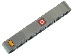 Technic, Liftarm Thick 1 x 7 with White Circle in Red Square and Orange Reflector Pattern (Sticker) - Set 42054