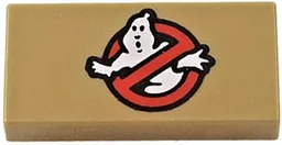 Tile 1 x 2 with Ghostbusters Logo Print