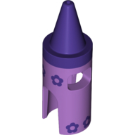 Lego Costume Crayon with Dark Purple Tip and Flowers Print / Medium Lavender