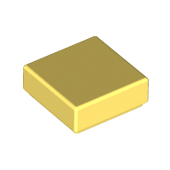 Lego Tile 1 x 1 with Groove / Bright Light Yellow