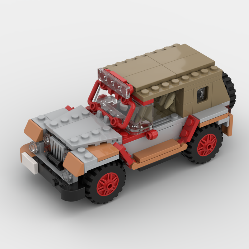 Lego Jurassic park Jeep modified (8-studs wide)