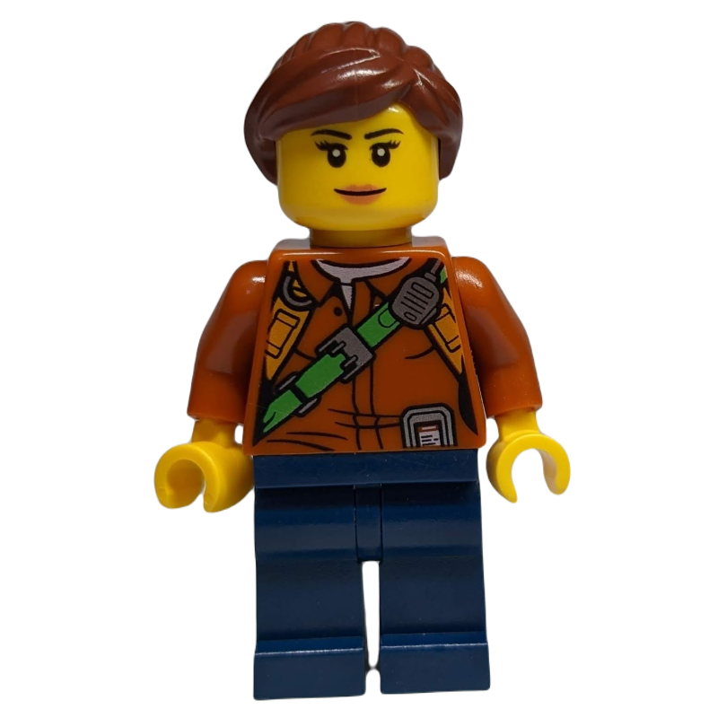 Lego Explorer, Woman, Shirt with Straps and Radio, Reddish Brown Hair