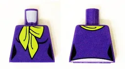 Torso Female Figure with Black Outlines and Lime Scarf Pattern (Daphne) / Dark Purple
