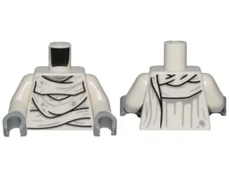 Torso Alien Wrappings and Light Bluish Gray Stains Pattern / White Arms / Light Bluish Gray Hands
