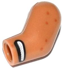 Lego Arm, Left with White Stripe Icing and Dark Orange Dots Pattern