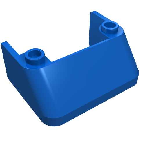 Lego Windscreen 3 x 4 x 1 1/3 with 2 Studs on Top / Blue