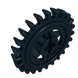 Technic Gear 24 Tooth Crown with Reinforcements [New Style] / Black