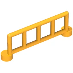 Duplo Fence / Rail 1 x 6 with 5 Rails / Bright Light Orange