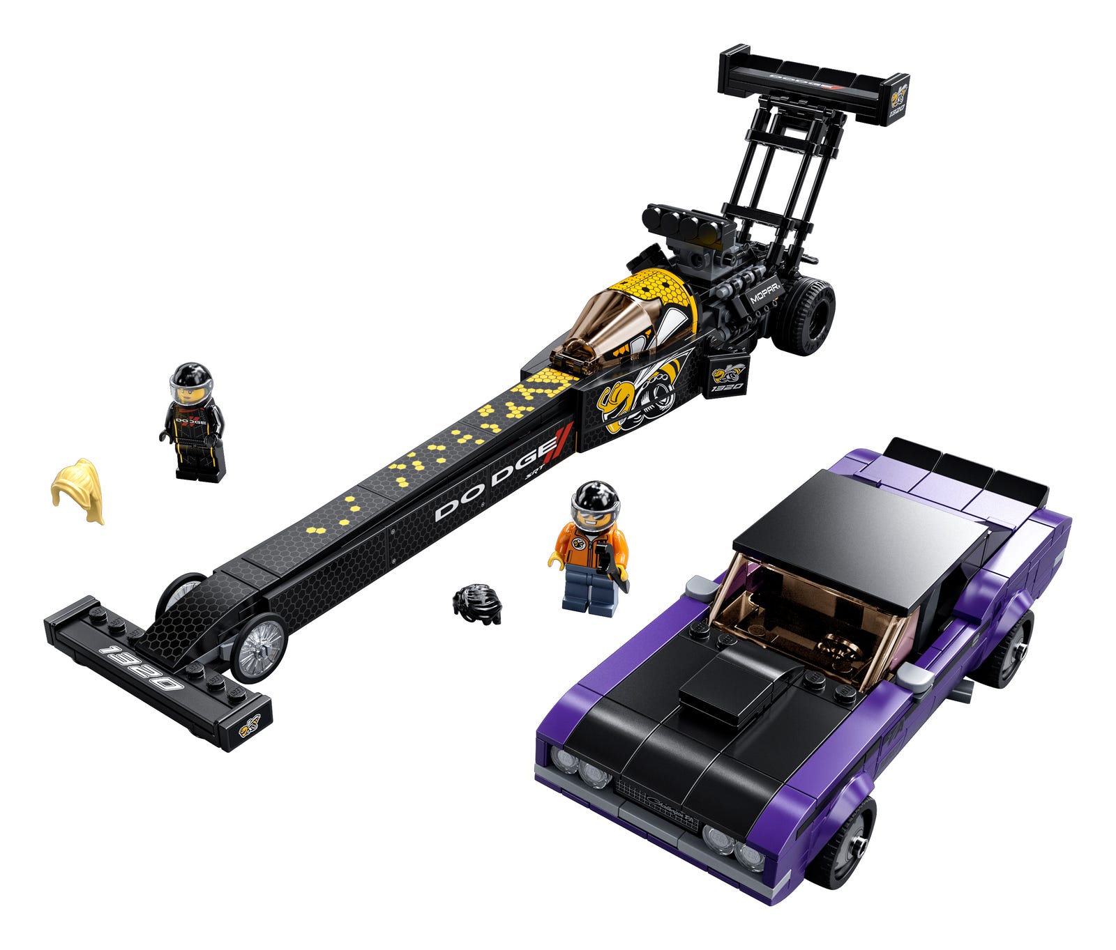 Lego Mopar Dodge//SRT Top Fuel Dragster and 1970 Dodge Challenger T/A