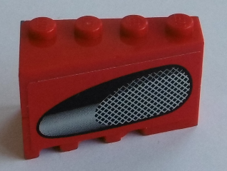 Lego Stickered Assembly 4 x 2 x 2 with Air Intake Grille, Wide Reflection Pattern Model Left Side (Sticker) - Set 8143