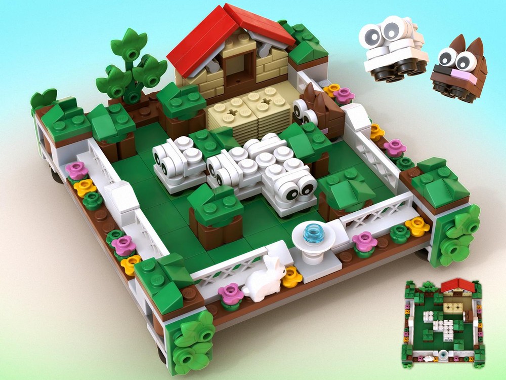 Lego Dog and sheep at the farm (game)