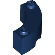 Brick Round Corner 3 x 3 Macaroni with 2 Studs / Dark Blue