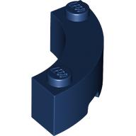 Lego Brick Round Corner 3 x 3 Macaroni with 2 Studs / Dark Blue