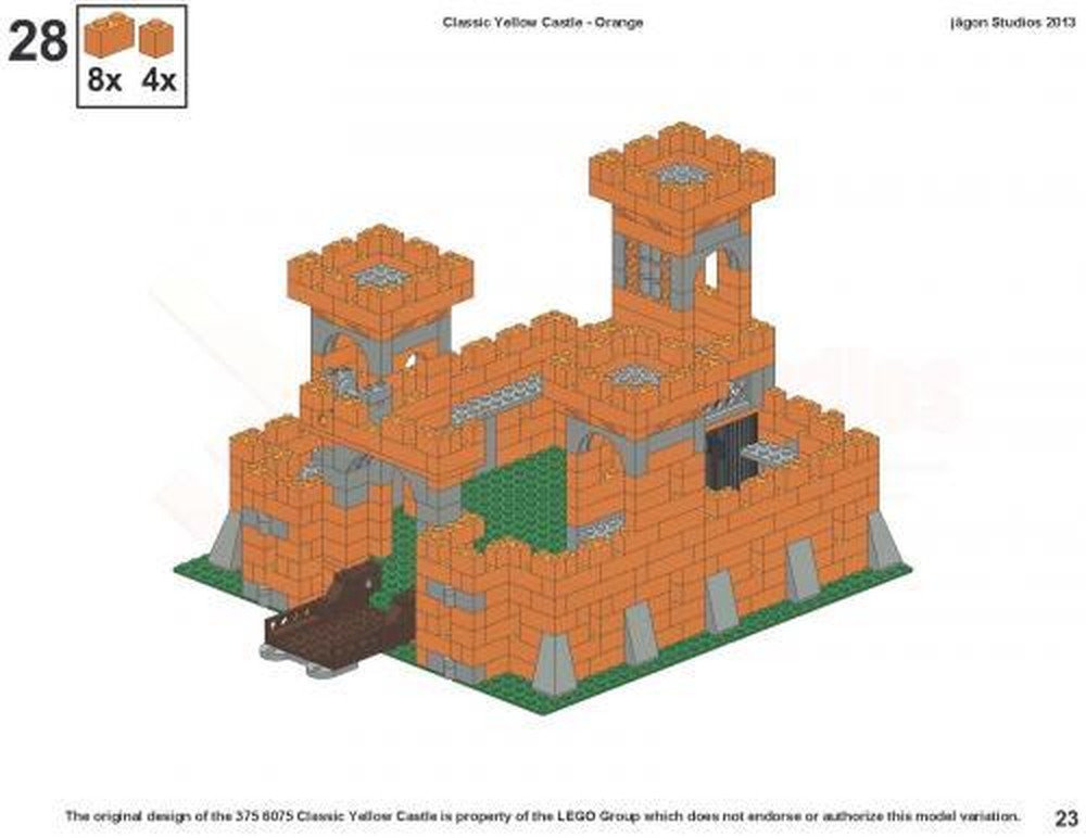 Lego Classic 375/6075 Yellow Castle in Orange