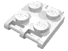 Lego Scala, Plate Special 2 x 2 with End Bar and End Clips (Human Bracelet Segment) / White
