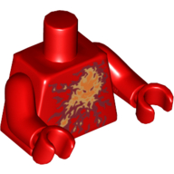 Lego Torso Fire Energy Print (NRG Kai), Red Arms and Hands / Red