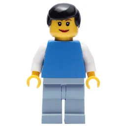 Blue Torso, Sand Blue Legs, Black Hair