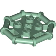 Plate Special 2 x 2 with Bar Frame Octagonal, Reinforced, Completely Round Studs / Sand Green