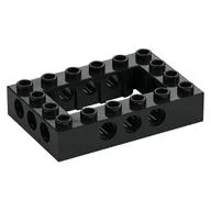 Technic Brick 4 x 6 with 2 x 4 Opening / Black