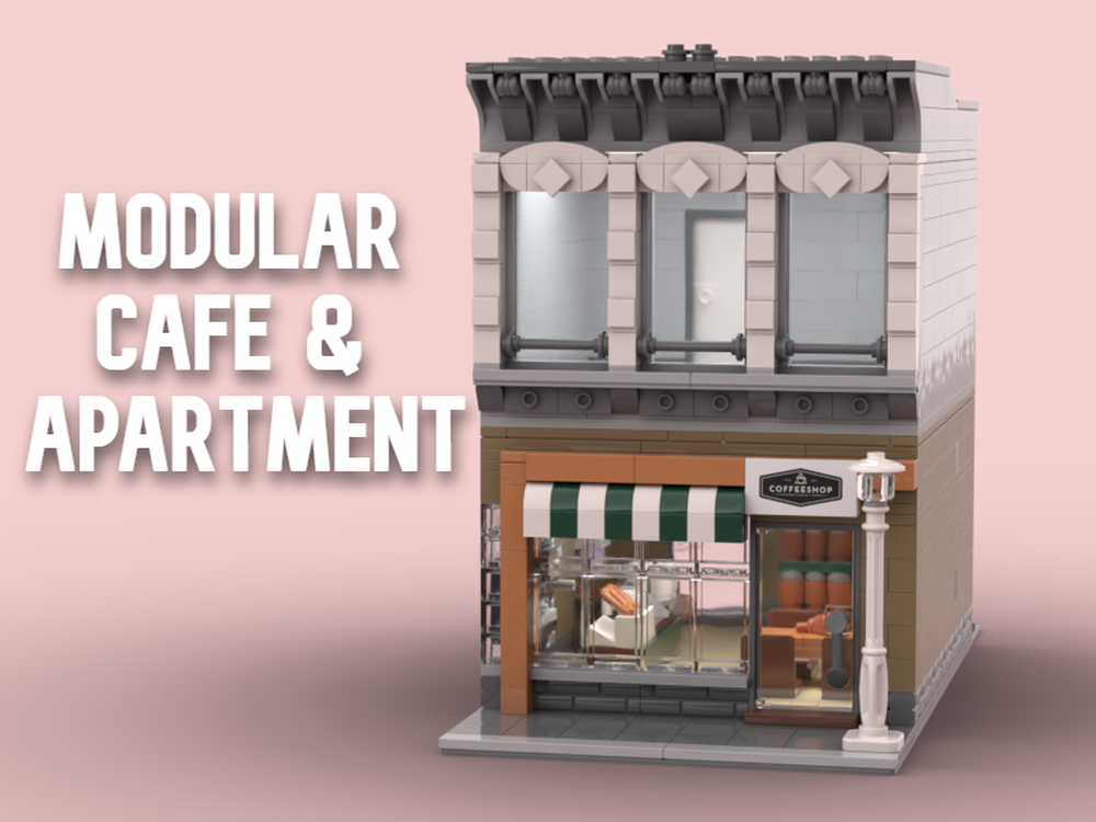 Lego Café and Apartment - Modular Building