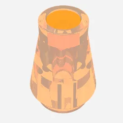 Cone 1 x 1 [No Top Groove] / Trans-Orange
