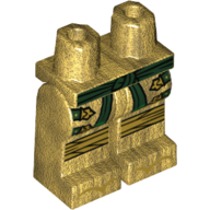 Lego Hips and Pearl Gold Legs with Dark Green Sash, Knee Pads / Pearl Gold