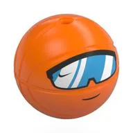 Minifig Head Special, Basketball with White/Blue Visors Print / Orange