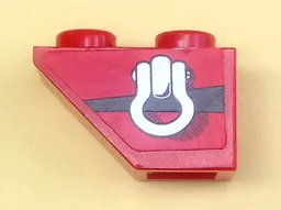 Slope, Inverted 45 2 x 1 with Silver Clevis Shackle Loop, Black Stripe Pattern Model Left Side (Sticker) - Set 8863