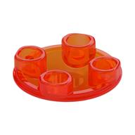 Lego Plate Round 2 x 2 with Rounded Bottom [Boat Stud] / Trans-Neon Orange