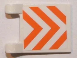 Flag 2 x 2 Square with Flat Edge with Orange and White Danger Stripes Pattern (Sticker) - Set 7649
