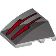 Brick Wedged, Curved 4 x 3 No Studs with Two Red Arrows Vulture Droid Sensors Print / Light Bluish Gray
