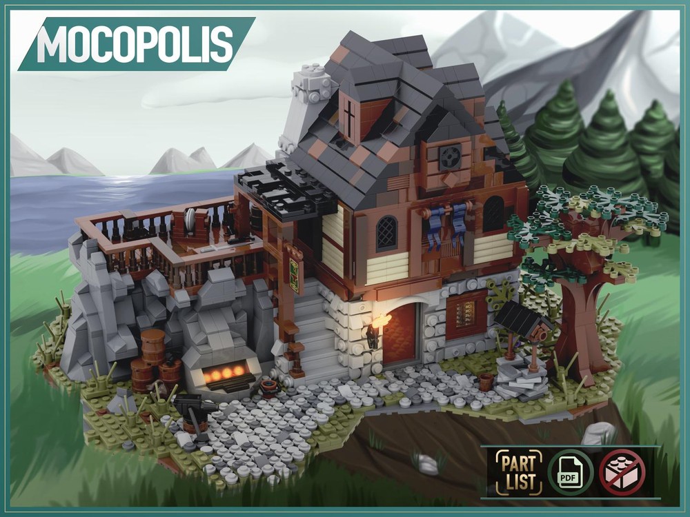 LEGO MOC Medieval Smithy | PDF instructions (NO PARTS)