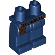 Lego Hips and Dark Blue Legs with Uniform Overall Brown Belt, Pockets / Dark Blue