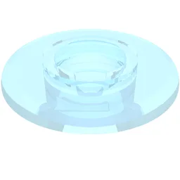 Clikits Bead, Ring Thin Large with Hole and High Connector / Trans-Very Lt Blue