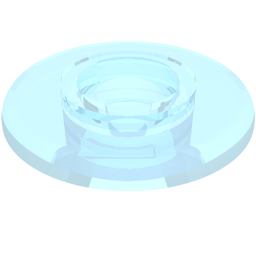 Lego Clikits Bead, Ring Thin Large with Hole and High Connector / Trans-Very Lt Blue