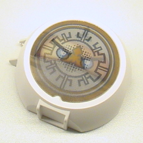 Lego Pod, Round, Half Front with LEGO Ninjago Movie Sticker / White