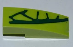 Slope, Curved 3 x 1 with 4 Lime Scales Pattern Model Right Side (Sticker) - Set 9558
