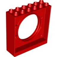 Duplo Ball Tube exit with round doorway 2 x 6 x 5 / Red