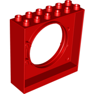 Lego Duplo Ball Tube exit with round doorway 2 x 6 x 5 / Red