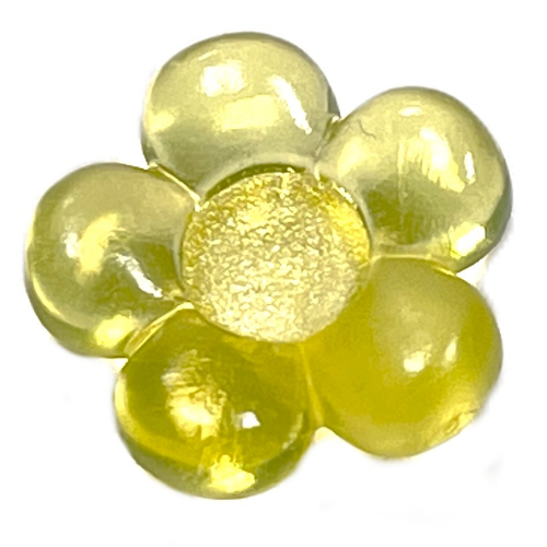 Lego Clikits Icon, Flower 2 x 2 Small, 5 Petals with Pin [Polished] / Trans-Fire Yellow
