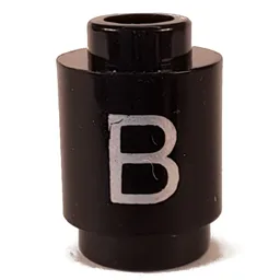 Brick Round 1 x 1 with Letter 'B' Print