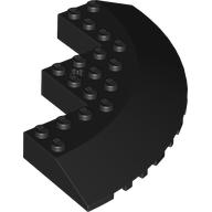 Lego Brick Round Corner 10 x 10 with Slope 33° Edge, Axle Hole, Facet Cutout / Black