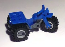 Tricycle with Dark Bluish Gray Chassis and Light Bluish Gray Wheels - Notched Holes on Rear Wheels