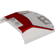 Lego Windscreen 6 x 6 x 1 1/3 with Red Edge Trim And Top Print