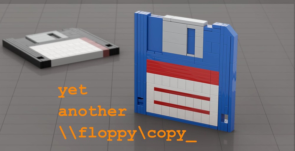 Lego retro 3.5" Floppy Disc 1,44 MB scale almost (1:1) (aka The Save Icon today)