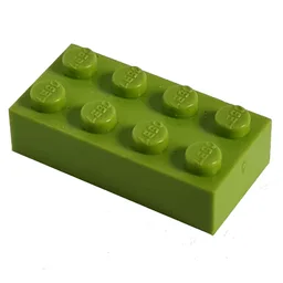 Modulex Brick 2 x 4 with LEGO on Studs / Modulex Pastel Green