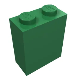 Brick 1 x 2 x 2 with Inside Stud Holder / Green