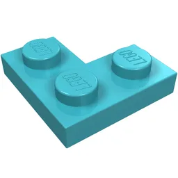 Plate 2 x 2 Corner / Medium Azure