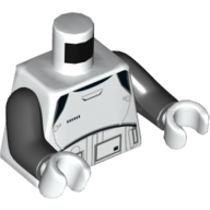 Lego Torso Armor First Order Executioner Trooper Print, Black Arms, White Hands / White